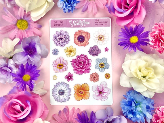 Eye Love Flowers Sticker Sheet 