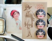 Handmade buttons Covered buttons Art button Flapper Face buttons Garter Buttons Buttons for jewelry making Buttons for decor