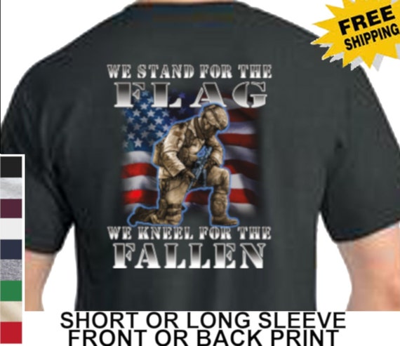 Amazon Com Buckwear Stand For The Flag Kneel For The Cross T