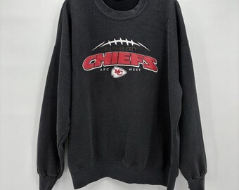 Kansas City Chiefs NFL Football Vintage 90s Faded AFC West Sweatshirt Black 2XL