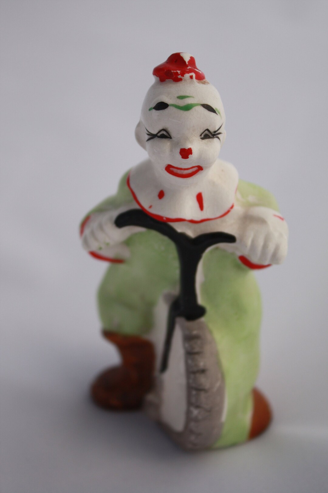 Vintage Ceramic Circus Clown on A Unicycle Figurine 5 Etsy