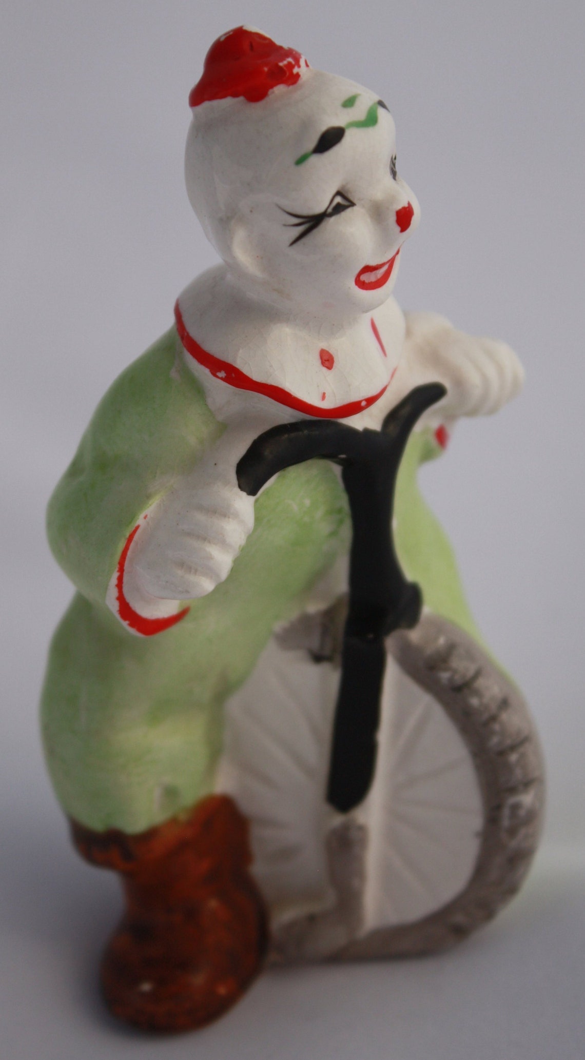 Vintage Ceramic Circus Clown on A Unicycle Figurine 5 Etsy