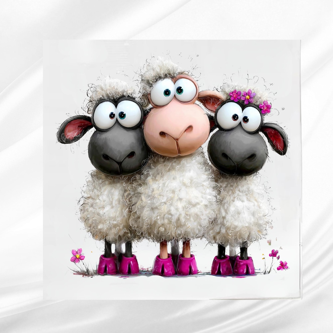 Whimpsy Rug Sheep Whimsical Sheep Fabric Panel: Cotton Blend Quilt Block - Etsy