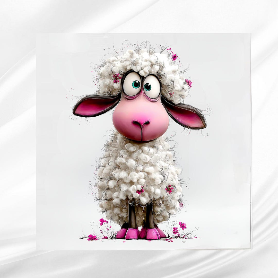 Whimpsy Rug Sheep Whimsical Sheep Fabric Panel: Cotton Blend Quilt Block - Etsy