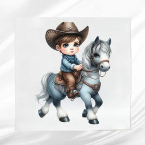 Farmer Boy on Horse Fabric Panel ~  Country Boy Quilt Panel ~  Fabric panel for sewing projects