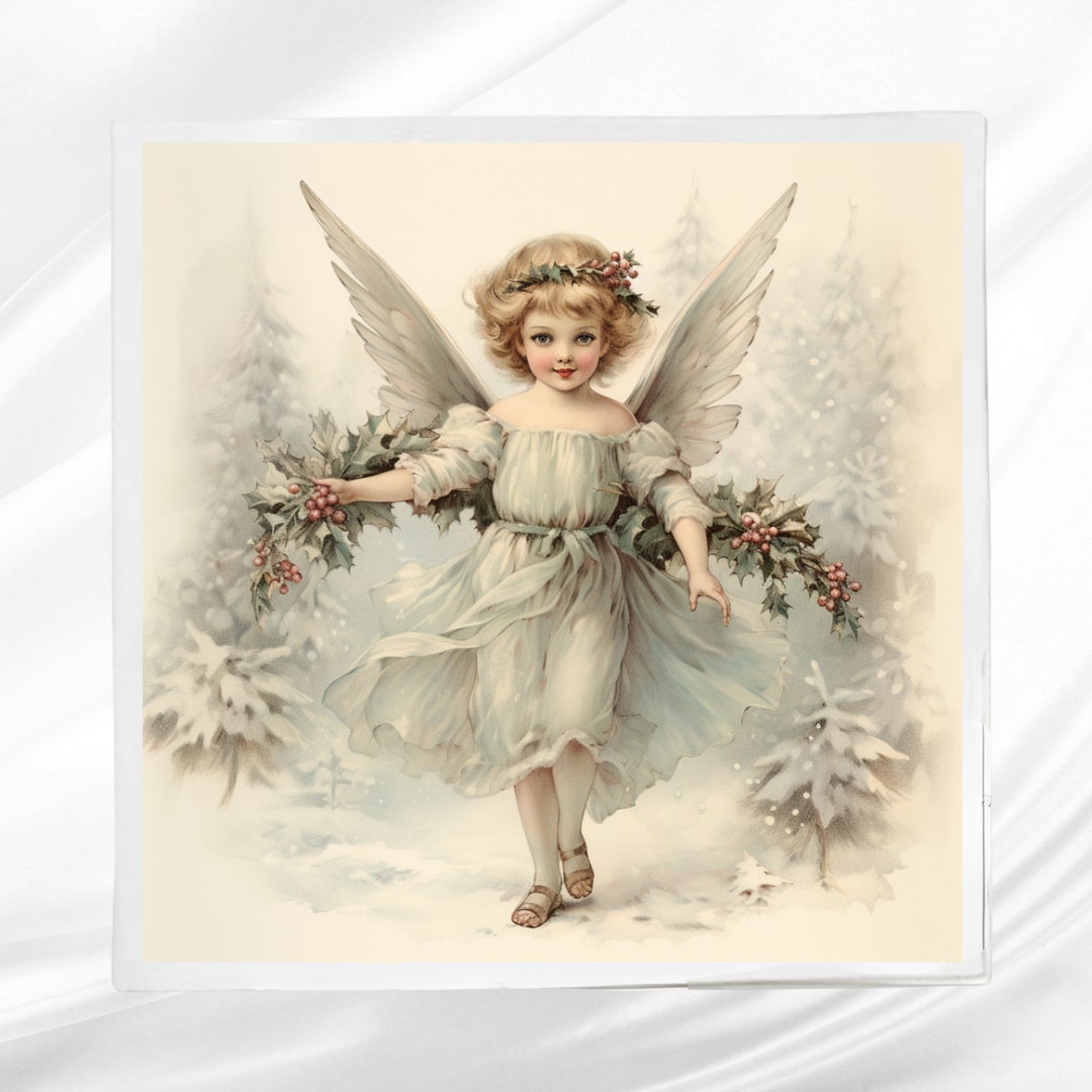 Vintage Christmas Angel Fabric Panel Quilt Block 5 6 8 Etsy