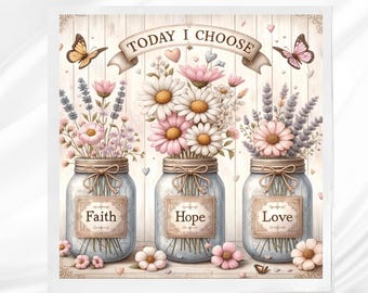 Faith Hope Love Fabric Panel: Sewing Quilt Block