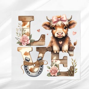 Highland LOVE Fabric Panel: Country Girl Quilt Block