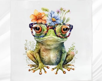 Frog Fabric Panel | Whimsical Quilt Block for Sewing