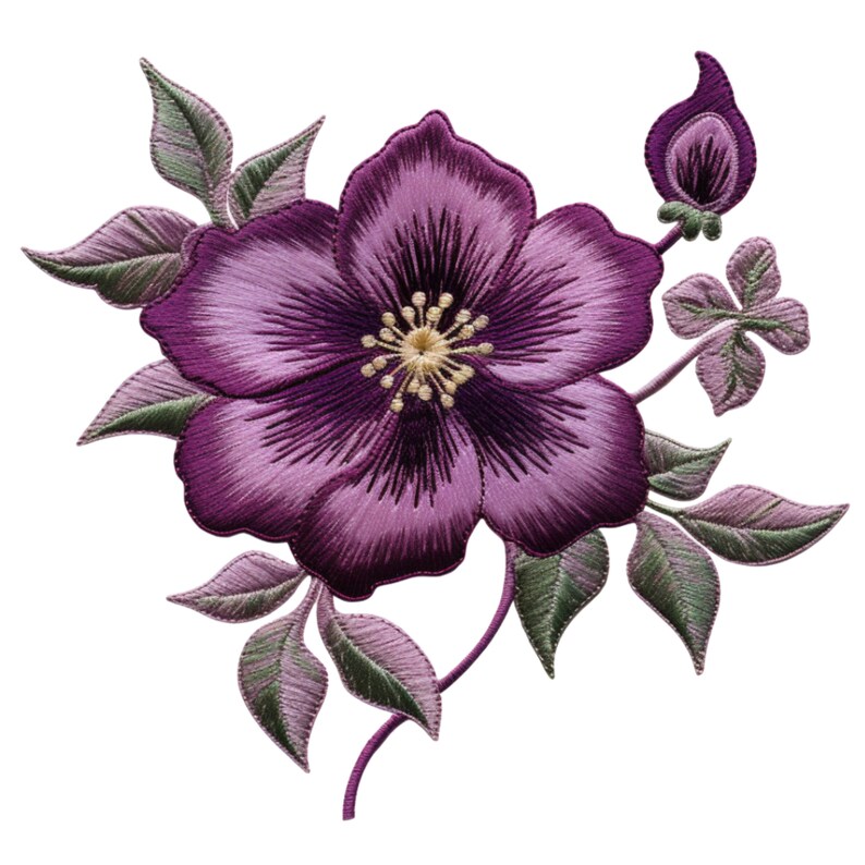 Faux Embroidery Pansy Fabric Panel Quilt Block 6 8 10 Etsy