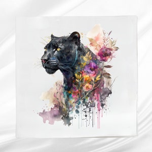Black Panther Fabric Panel ~ Quilt Block ~ Square fabric panel for sewing projects