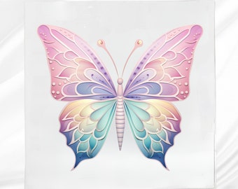 Perfect Pastel Butterfly Fabric Panel ~ Square fabric panel for sewing projects