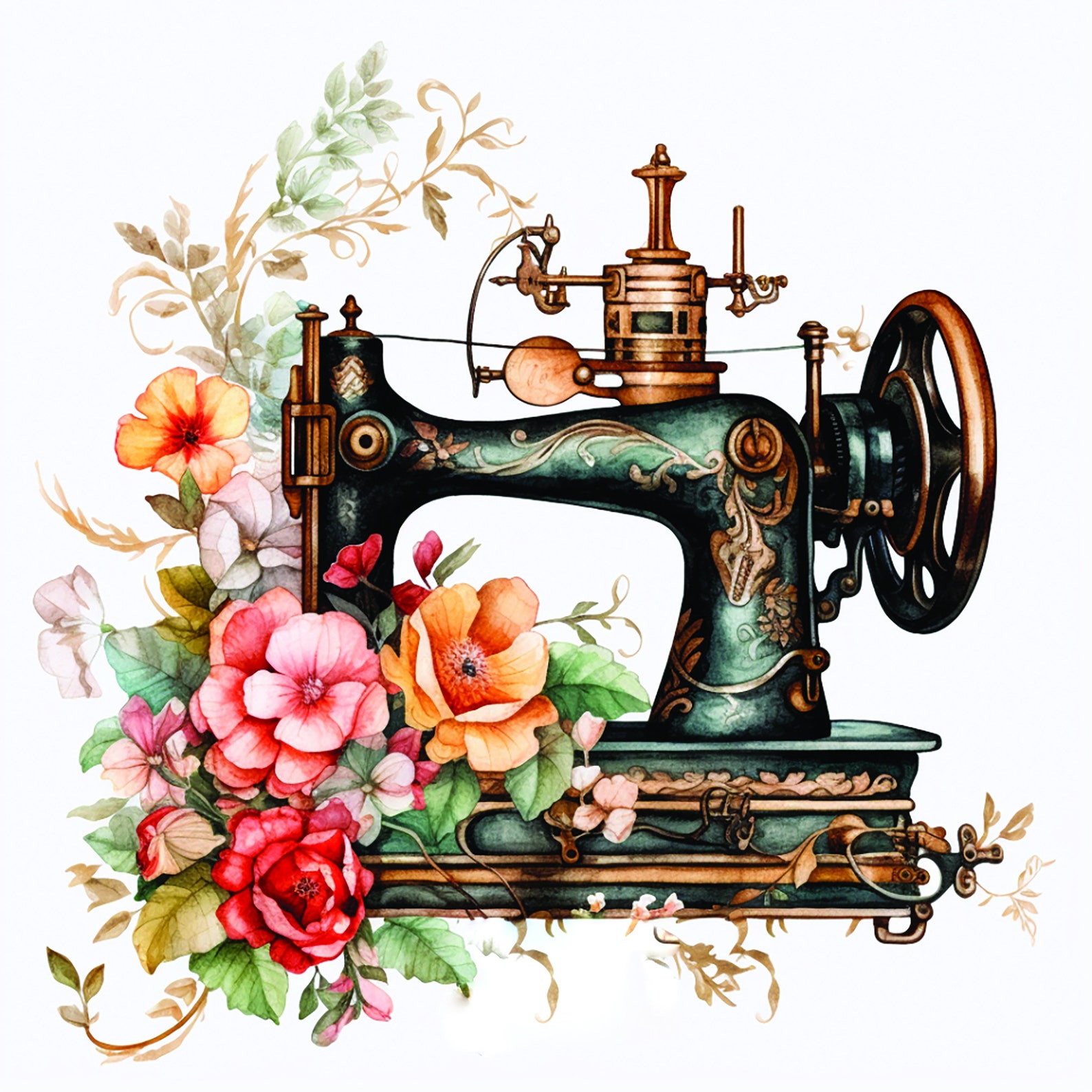 Vintage Sewing Machine Fabric Panel Quilt Block 6 8 10 Etsy