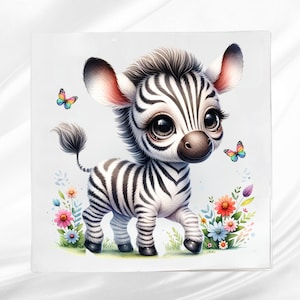 Baby Zebra Fabric Panel: Safari Quilt Block, Sewing Project