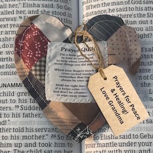 Quilted Pocket Prayer Pillow with Wooden Cross: Personalized Christian Gift