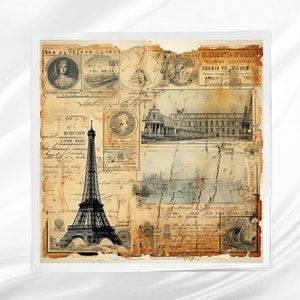 Panel de tela de la Torre Eiffel: bloque de edredón de París para coser