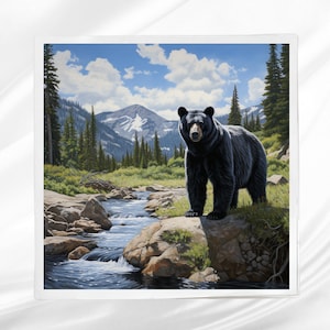 Bear Fabric Panel ~ Crafting Fabric ~ Square fabric panel for sewing projects