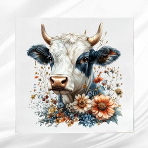 Cow Quilt Block for Baby Blankets and Quilts ~ Square Fabric Panel for Sewing