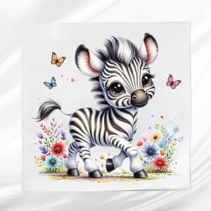 Baby Zebra Fabric Panel: Safari Quilt Block, Sewing Project