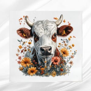 Cow Quilt Block for Baby Blankets and Quilts ~ Square Fabric Panel for Sewing