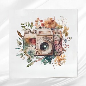 Camara Fabric Panel ~ Quilt Block ~ Square fabric panel for sewing projects