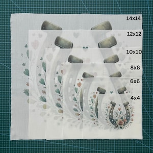 Chinoiserie Conch Shell Fabric Panel: Delft Cotton blend Quilt Block bild 3