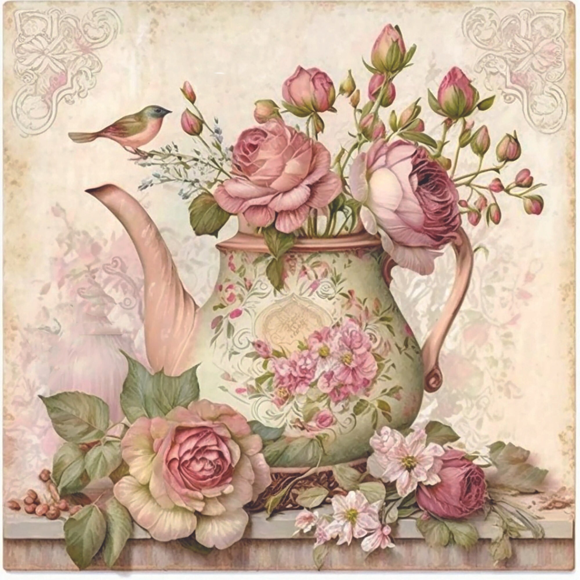 Vintage Tea Kettle Fabric Panel Quilt Block 6 8 10 or Etsy