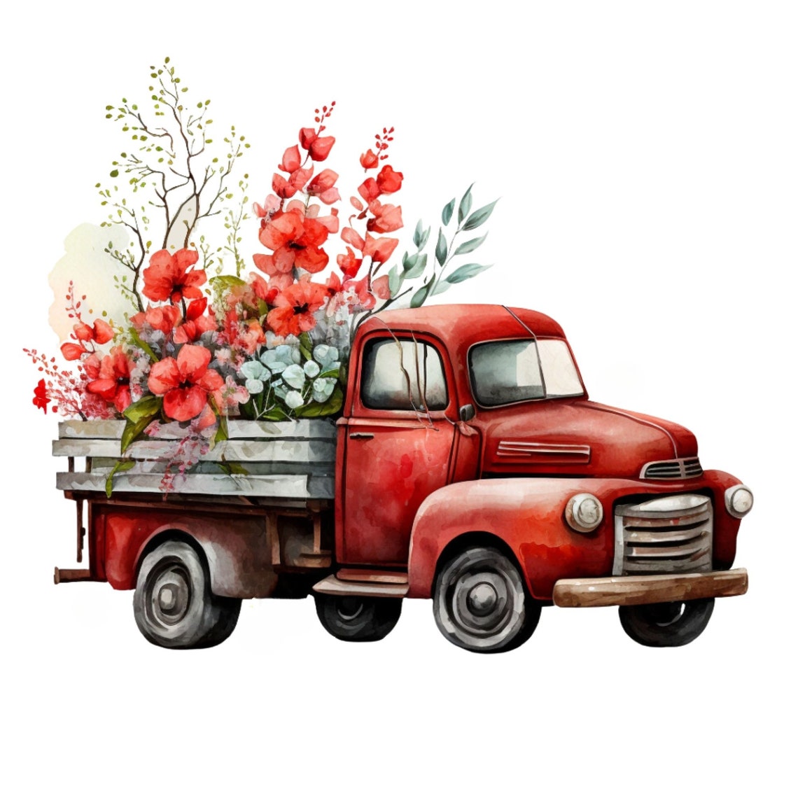 Vintage Red Truck Fabric Panel Quilt Block 6 8 10 or 12 Etsy