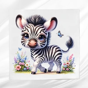 Baby Zebra Fabric Panel: Safari Quilt Block, Sewing Project