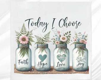 Faith Hope Love Fabric Panel: Sewing Quilt Block