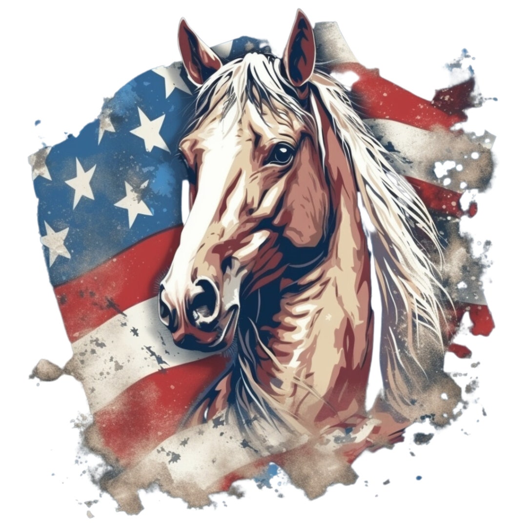 Patriotic Horse Fabric Panel Quilt Block 5 6 8 10 12 Etsy