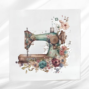 Sewing Machine Fabric Panel ~ Quilt Block ~ Square fabric panel for sewing projects
