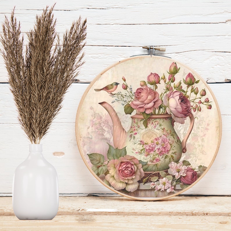 Vintage Tea Kettle Fabric Panel Quilt Block 6 8 10 or Etsy