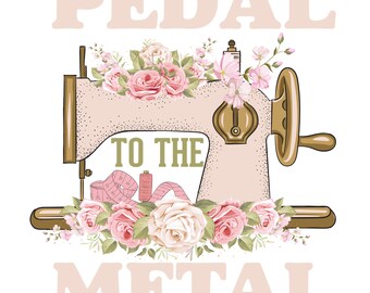 Sewing Machine Fabric Panel: Pedal to the Metal Quilt Block