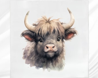 Baby Highland Cow Fabric Panel: Sewing & Quilting Projects