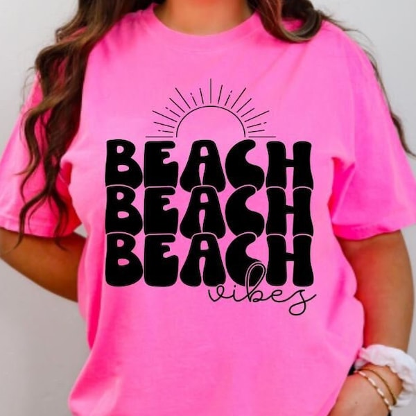 Beach Vibes Tees, Summer Time Tees, Vacation Tees, Beach Vacation Tees, Summer Tees, Unisex Color Comfort Tees, Neon Colors