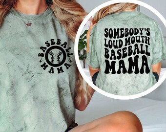 Baseball Mama Shirt, lautes Baseball Mama T-Shirt, lustiges Sport Mama Shirt, Retro Baseball T-Shirt, Spieltag Mama Grafik T-Shirt, Baseball Saison Shirt