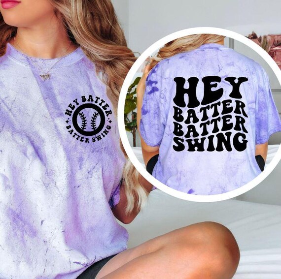 Hey Batter Batter Swing Shirt, Baseball Mom Tee, Baseball Game Day Shirt, Funny Baseball Fan Top