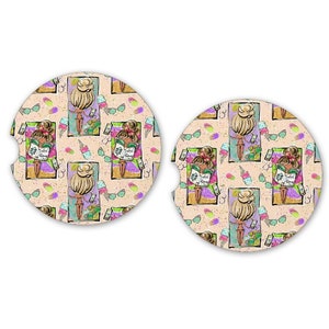 Decorative Car Coasters set of 2 Car Coasters |Christmas Gift | Absorbent Car Coaster |Inspirational Gifts | Car Accessories | Birthday Gift