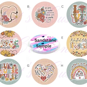 Nurse Car Coaster, Nurse Quote Car Coaster, Nursing Car Coaster, Stethoscope Car Coaster, Floral Car Coaster, Set Of 2 Car Coaster