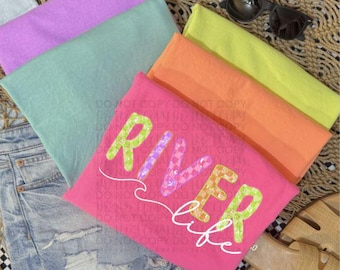 River Life Shirt, Comfort Colors Tee, Lake Life Graphic T-Shirt, Summer Vacation Shirt, Outdoor River Lover Tee, Camping Shirt