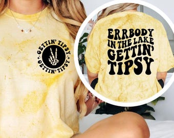 Errrbody In The Lake Gettin’ Tipsy Shirt, Funny Lake Trip Tee, Drinking Vacation Comfort Colors Graphic Shirt