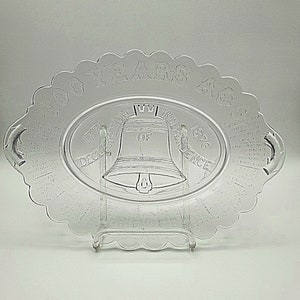 Vintage Centennial Adams Plate, Antique Early American Glass Plate, Collectible Adams and Company Plate