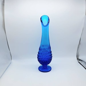 Vintage Blue Swung Vase, Collectible Blue Hobnail Swing Vase, Art Glass, Home Decor, West Virginia Glass, 10 Inch