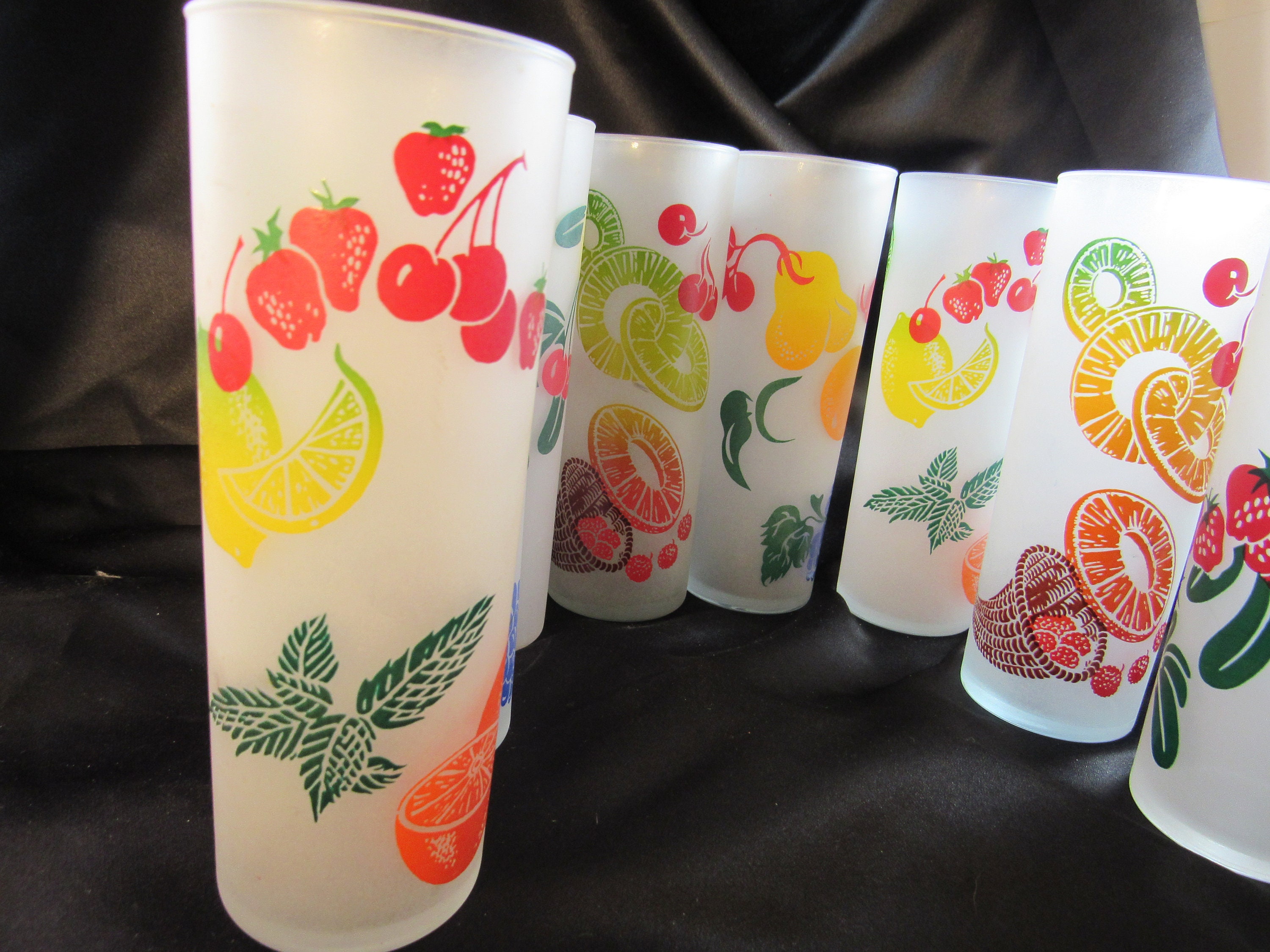 Vintage Federal Tom Collins Frosted Fine Blown Glassware Etsy