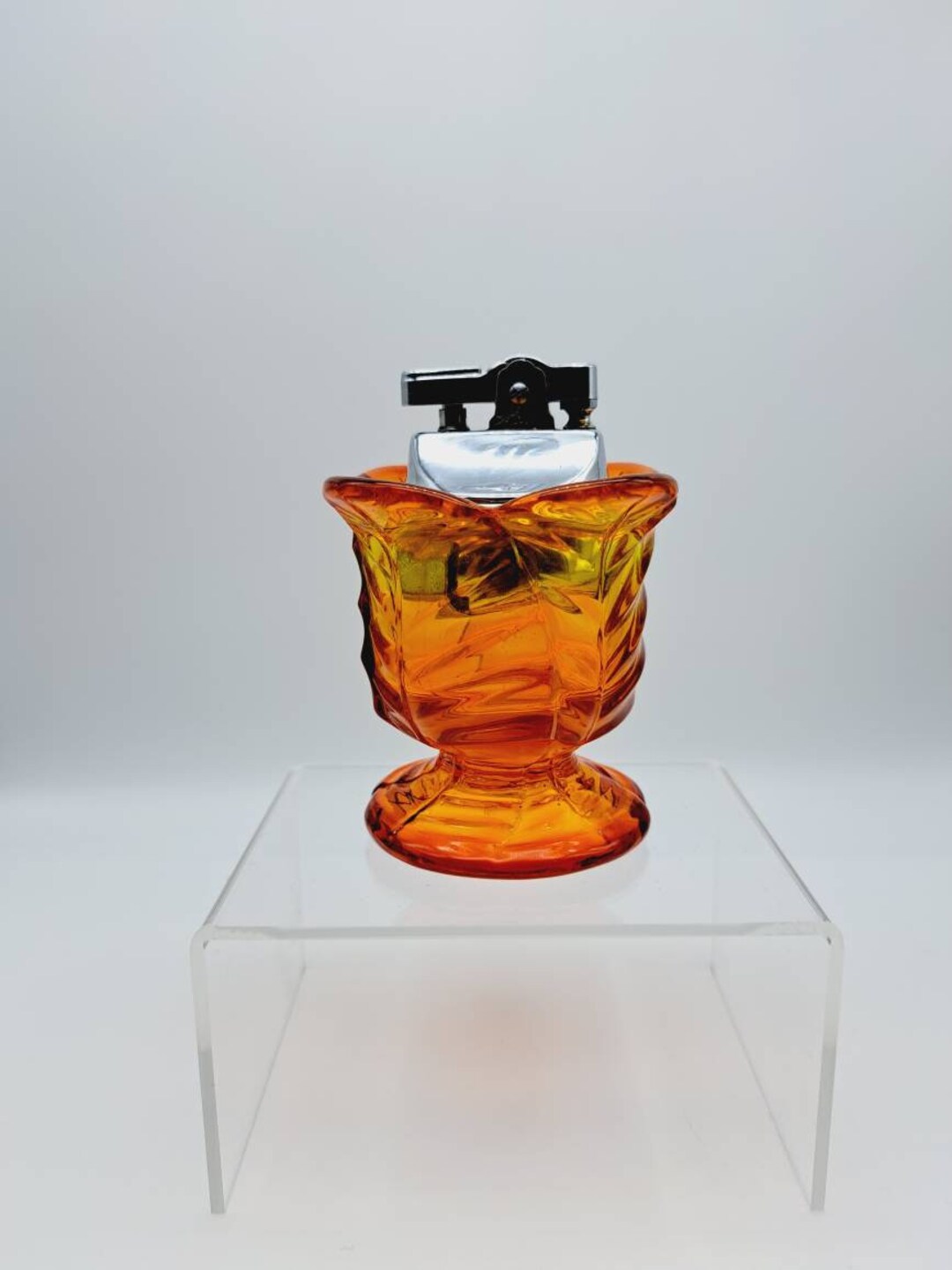 Vintage Viking Glass Table Lighter Collectible Viking Glass Etsy