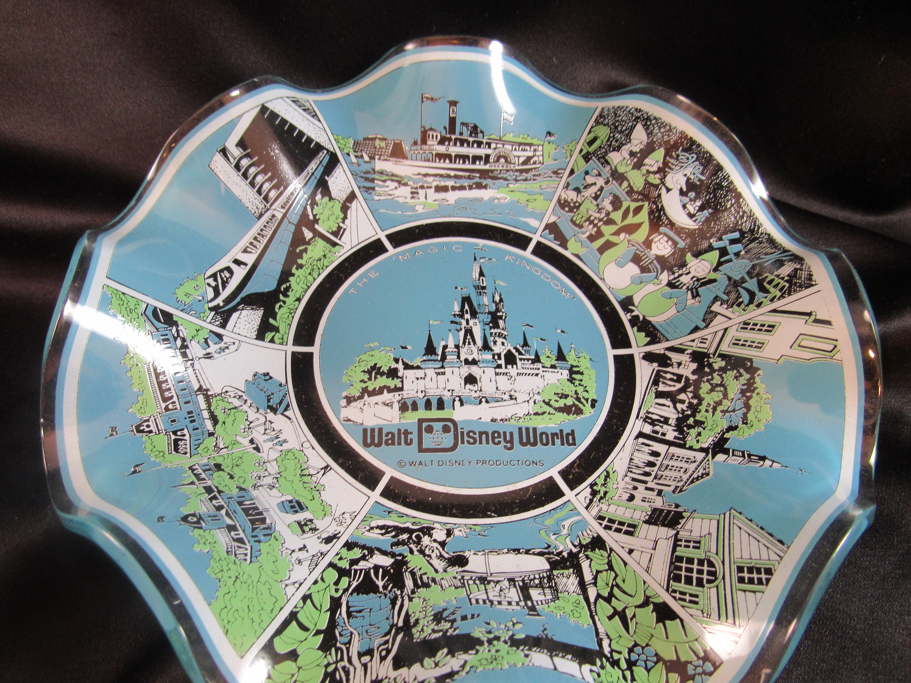 Vintage Walt Disney World souvenir glass dish en original box Etsy