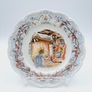 Vintage Royal Doulton Brambly Hedge Winter Plate, Collectible Royal Doulton Winter, Made in England, Wedding Gift, Tea Party, Jill Barklem
