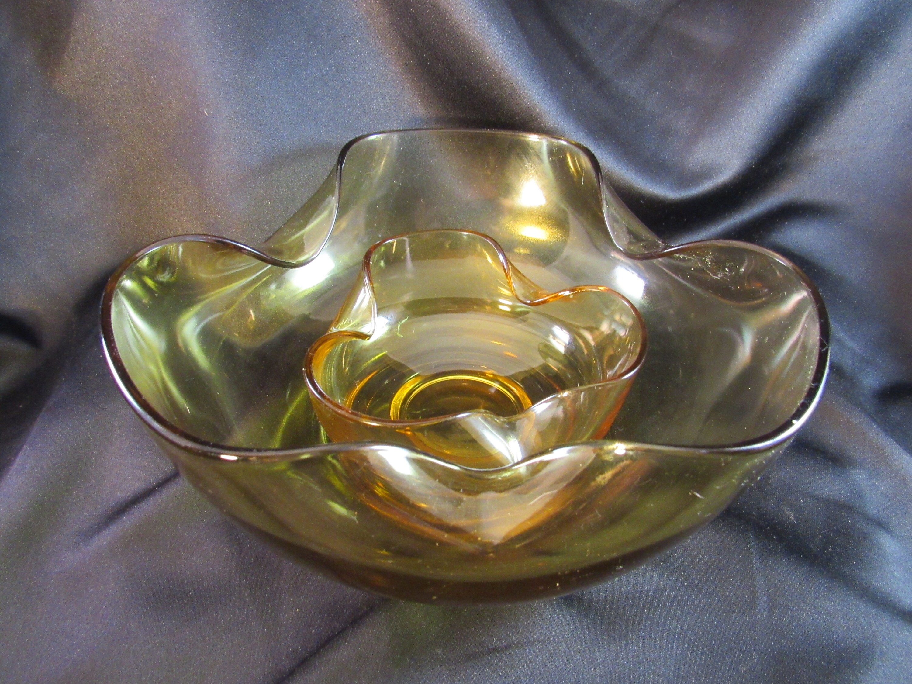 Vintage Anchor Hocking Chip and Dip Set With Metal Bracket in Etsy