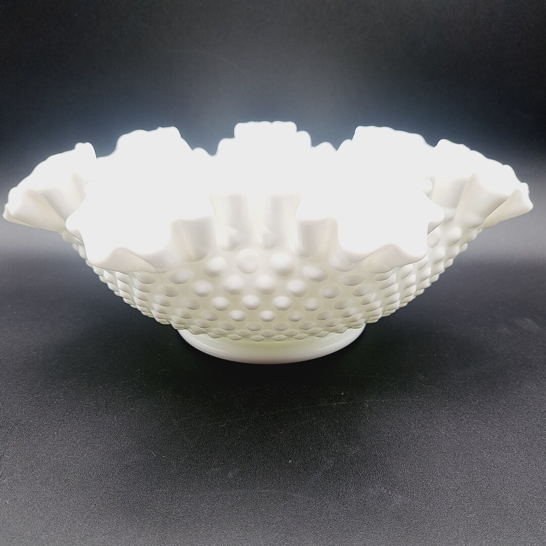 Hobnail Milk Glass Bowlnull